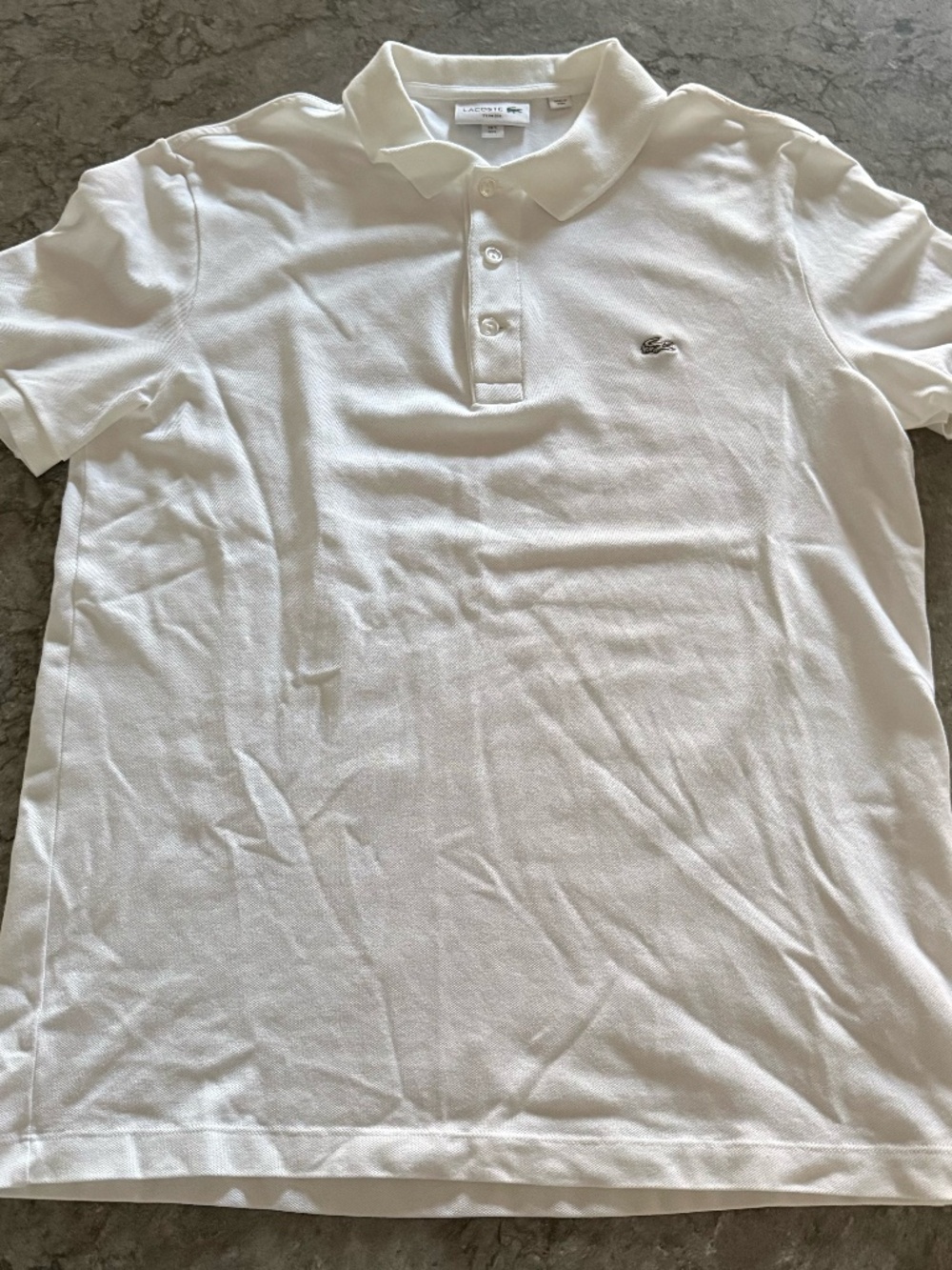 Lacoste white polo large mens